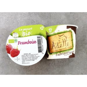 Yaourt fermier adelle à la framboise