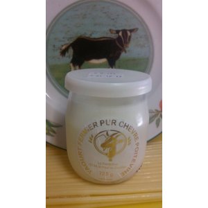 Yaourt nature pur chèvre au lait entier en pot de verre