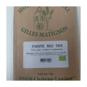 Farine de blé bio t65 conditionnée par 5 kg