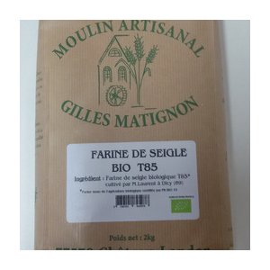 Farine de seigle bio t85 conditionnée par 2 kg