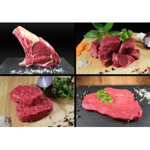 Caissette de viande de génisse avec filet et pot au feu 10-11 kg  