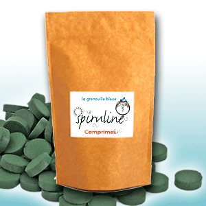 Spiruline « la grenouille bleue »   comprimés  –  sachet de 100 gr