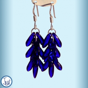 Boucles d'oreilles outremer, courtes en acier chirurgical