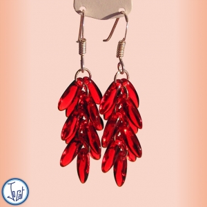 Boucles d'oreilles cerise, courtes en acier chirurgical
