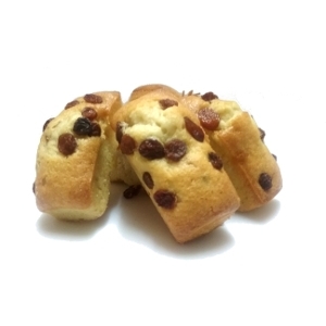 Mini madeleines aux raisins secs