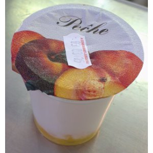 Yaourt nature sur coulis : pêche (2 x 125g.)