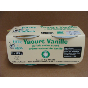 Yaourt arôme naturel de vanille