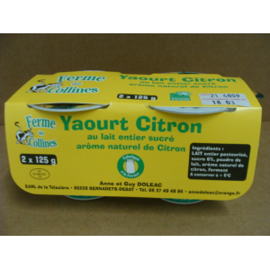 Yaourt arôme naturel de citron