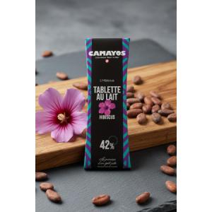 Tablette de chocolat au lait hibiscus