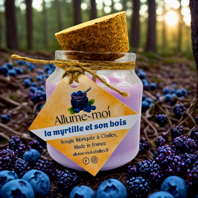 Bougie 'myrtille et son bois'