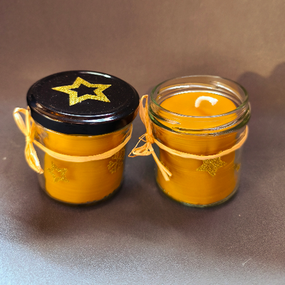 Bougie 100% pure cire d'abeille pot verre