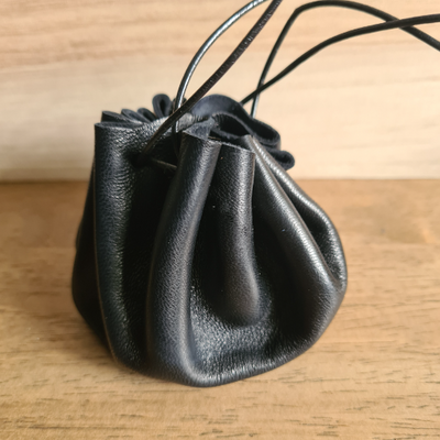 Bourse en cuir noir