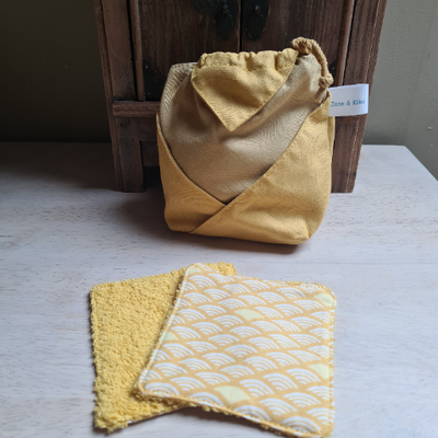 Pochette façon origami jaune