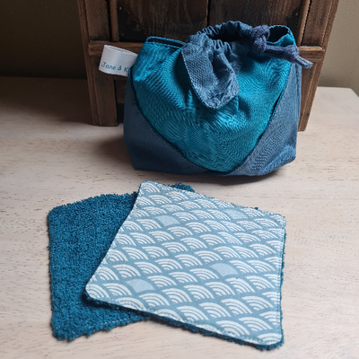 Pochette façon origami bleue