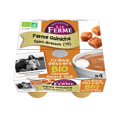 Crème dessert bio caramel beurre salé 4x100g