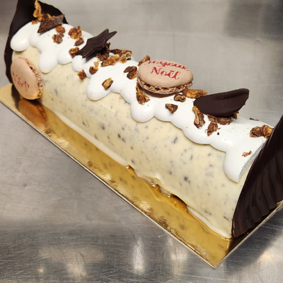 Buche brownie et vanille 4 parts