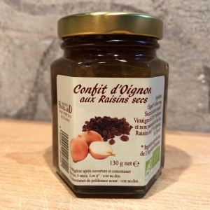 Confit d'oignon aux raisins secs bio