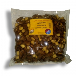 Amandes et noisettes grillées salées