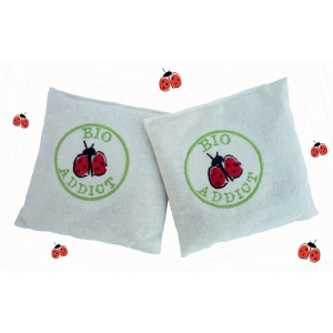 Lot 2 bouillottes sèche  bio 10cm/10cm ' bio addict '