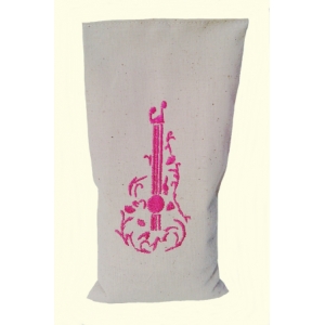 Bouillotte sèche bio-riz 19cm /10cm ' guitare rose '