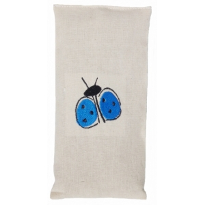 Bouillotte sèche bio-riz 19cm /10cm ' coccinelle bleu '