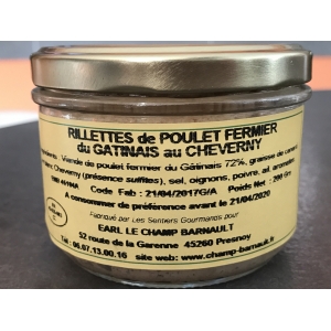Rillette de poulet fermier du gâtinais au vin de cheverny