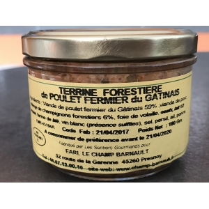 Terrine forestière de poulet fermier du gâtinais