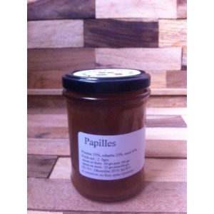 Confiture ' papilles', pomme-rhubarbe.