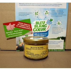Rillette de porc 200gr bleu-blanc-coeur