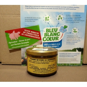 Terrine de porc a l'armagnac 200gr bleu-blanc-coeur