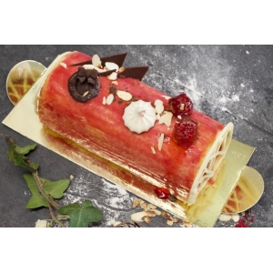 Bûche caramel et framboise 8 pers