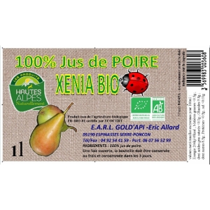 Pur jus de poire xenia bio
