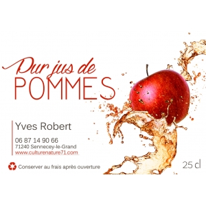 Lot de six - pur jus de pomme quart de litre