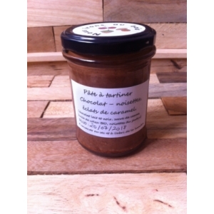 Pâte à tartiner choco-noisettes-éclats de caramel