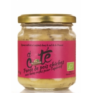 Purée de pois chiche aux baie roses