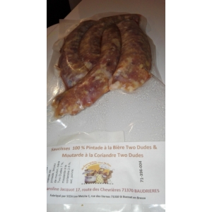 Saucisses 100% pintade bière moutarde
