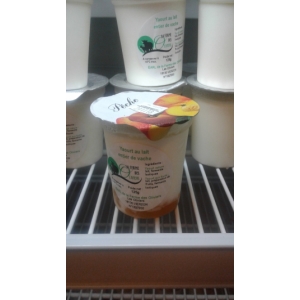 Yaourt lait de vache pêche