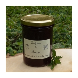 Confiture fraise, menthe fraîche et au poivre