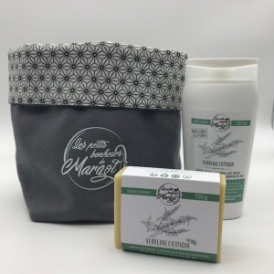 Panière + savon liquide 200 ml + savon surgras verveine exotique