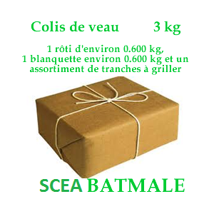 Colis de veau, 3 kg environ