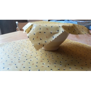 Bee-wrap film alimentaire grains de riz jaunes