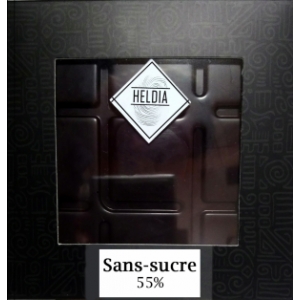 Tablette de chocolat noir sans sucre 55%