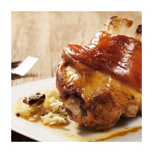 Jarret de porc cuit à la rôtissoire