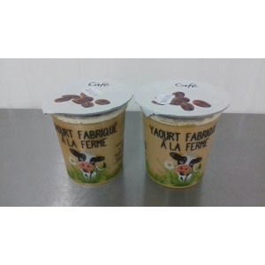 Yaourts café,lot de 2 yaourts de 125 g chacun