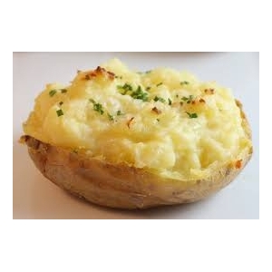 Pomme de terre farcie au haddock et saumon