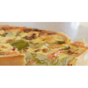 Tarte aux poireaux et truite fumée