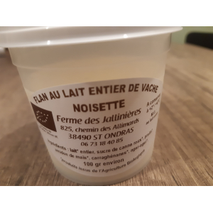 Flan au lait entier de vache noisett