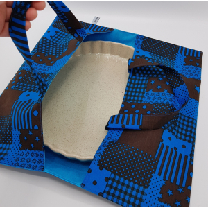 Sac à tarte bleu patchwork