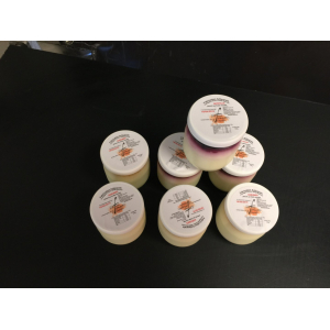 Yaourt nature coulis framboise pot en verre