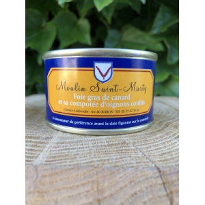 Foie gras de canard et sa compotée d'oignons confits 120 g